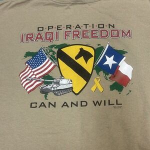 Operation‎ Iraqi Freedom Shirt Men's M Vintage Can And Will HSB 3-82 FA Texas